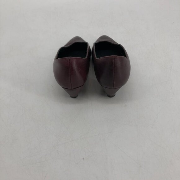 Bally burgundy pointed toe sleek heels leather pumps size 7 - Picture 8 of 12